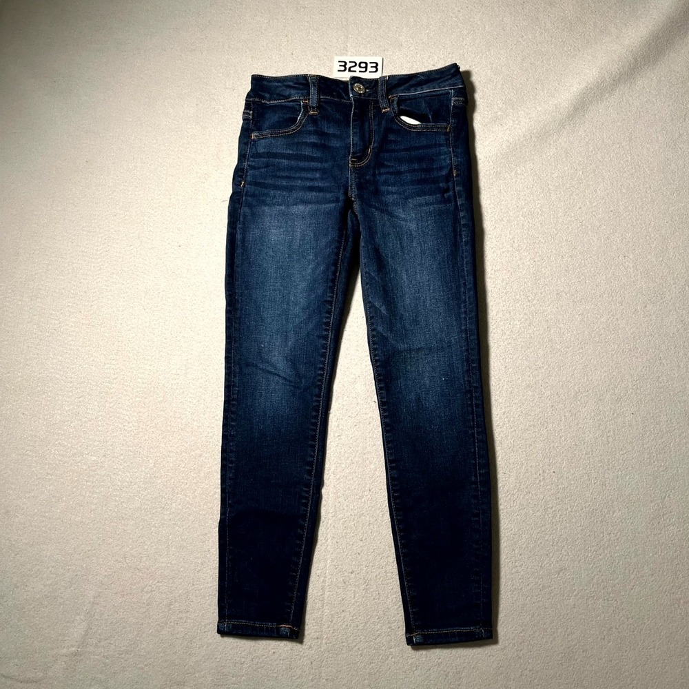 American‎ Eagle Outfitters Jegging Jeans Womens 2 Blue Denim Cotton Stretch Logo